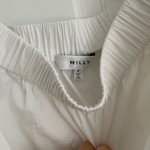 Milly of New York White Poplin Off the Shoulder Blouse - Picture 4 of 7